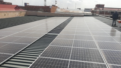 solar panels on top of the social development building